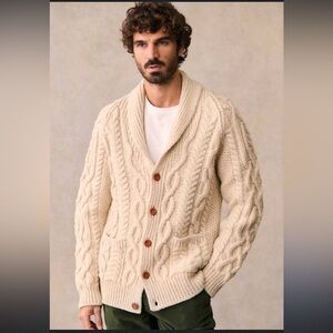 Carrigkerry Handknit Aran Unisex Cardigan With Pure Wool